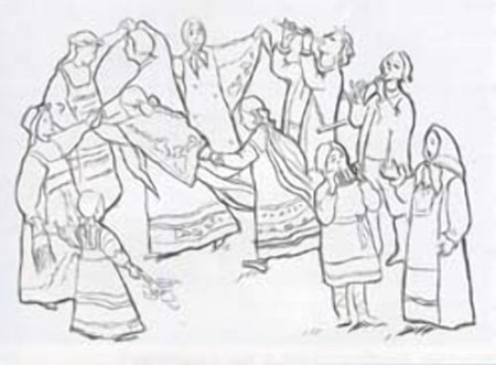 Хоровод рисунок карандашом