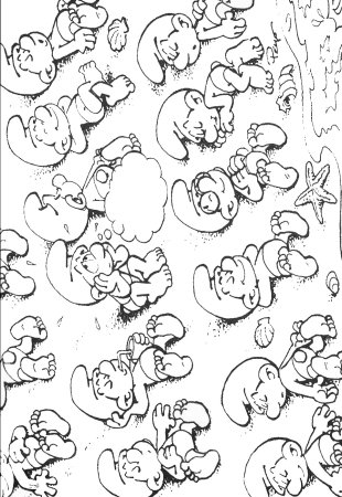 Много разукрашек на одной странице