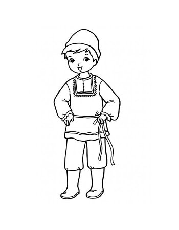 Русский костюм женский раскраска