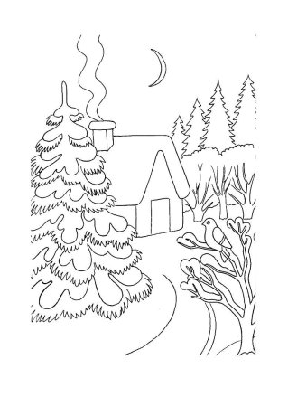Зимний пейзаж Зима Природа Город Раскраска картина по номерам на холсте на подрамнике 40х60