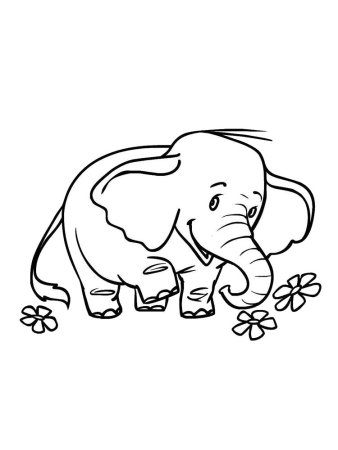 Слоненок трафарет