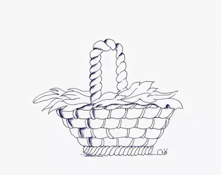 Раскраска корзина с еловыми шишками Паустовский