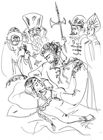 У Лукоморья дуб зеленый раскраска