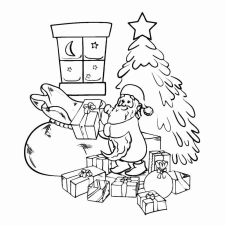 Раскраска новый год для детей