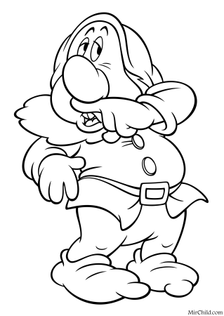 Гном раскраска