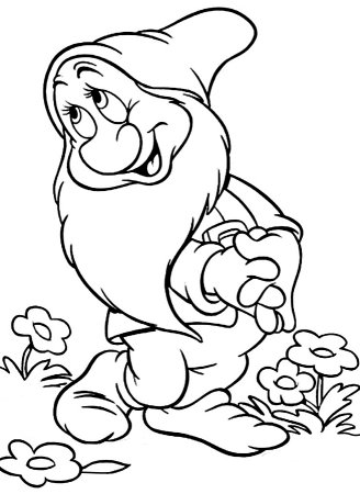 Гномик раскраска для детей