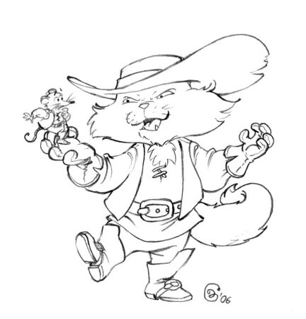 Раскраска кот в сапогах Шарль Перро