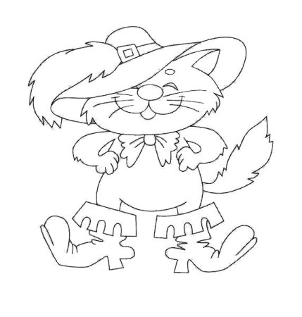 Кот в сапогах раскраска для детей