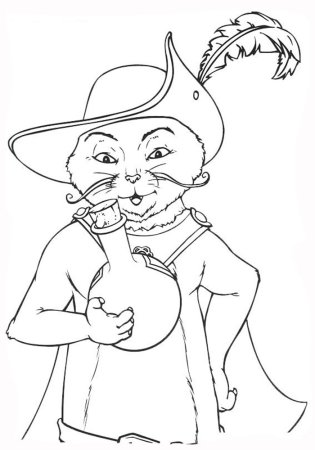 Раскраска кот в сапогах Шарль Перро