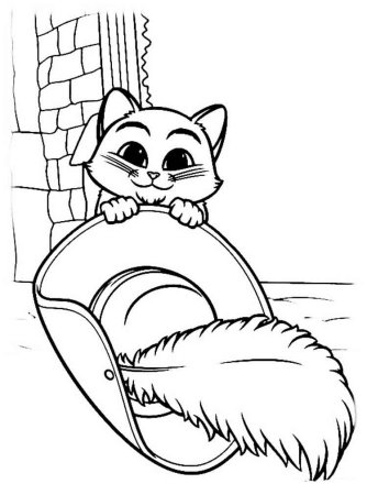 Раскраска кота в сапогах из сказки Шарля Перро