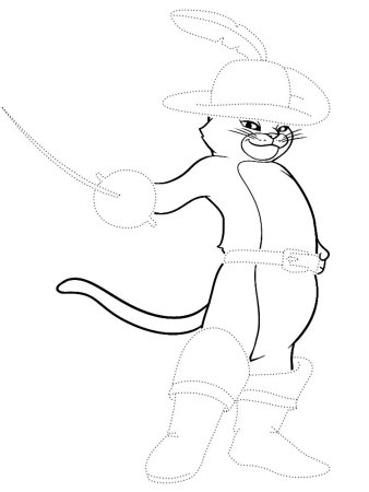 Раскраска кот в сапогах Шарль Перро