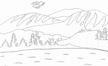 Раскраска пейзаж