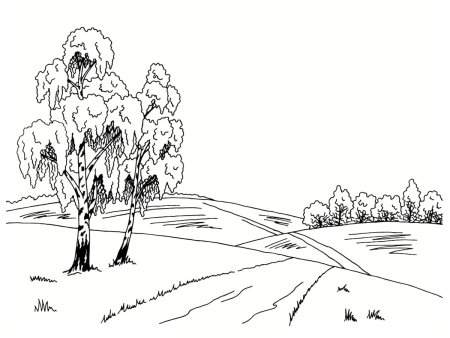 Осенний лес и река раскраска