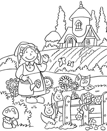 Раскраска пейзаж