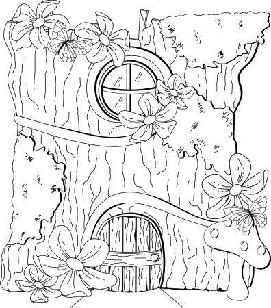 Волшебный домик раскраска