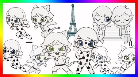 Разукрашку леди баг и супер кот
