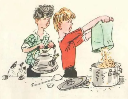 Носов Мишкина каша раскраска