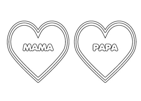 Раскраска сердце для мамы