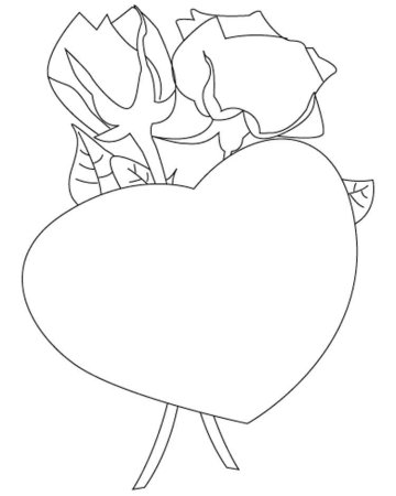 Сердечко с цветами раскраска