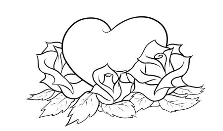 Роза раскраска