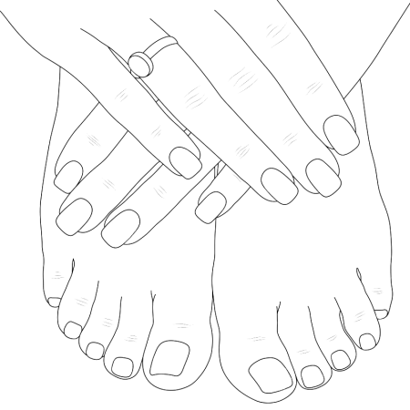 Трафарет руки с ногтями