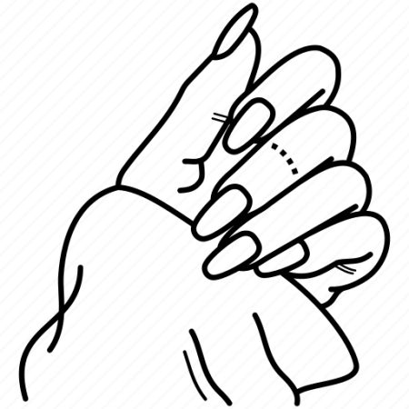 Раскраска рука с ногтями