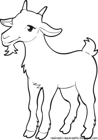 Коза раскраска для детей