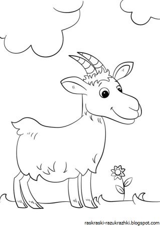 Козлёнок раскраска для детей