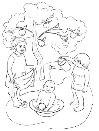 Раскраска дом и семья