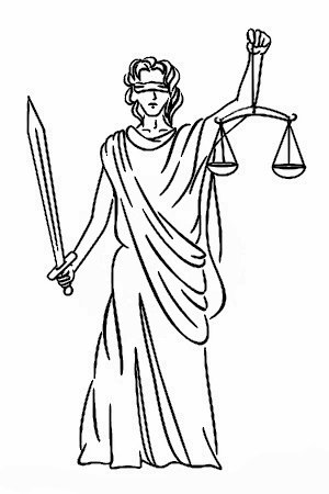 Богиня правосудия Фемида раскраска