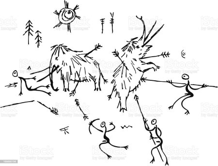 Наскальная живопись карандашом