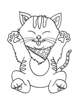 Кот раскраска для детей