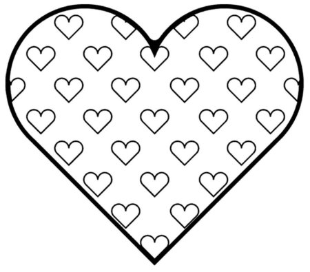 Разукрашки сердечки