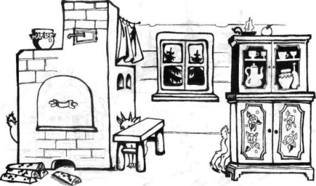 Русская печь раскраска