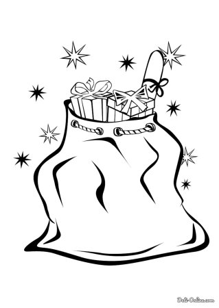 Мешок с подарками раскраска