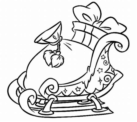 Новогодние сани с мешком подарков