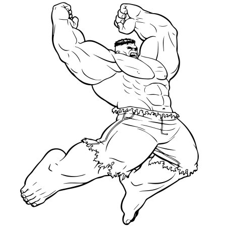 Халк раскраска