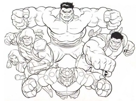 Халк раскраска