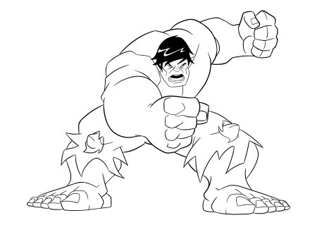 Герои Марвел раскраска Халк