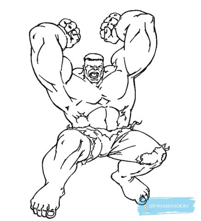 Халк раскраска для детей