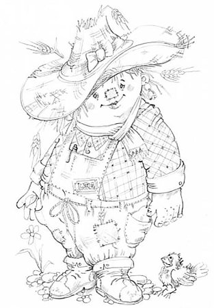 Волшебник изумрудного города Страшила раскраска