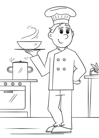 Поваренок раскраска