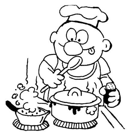 Профессия повар раскраска