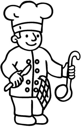Повар раскраска для детей