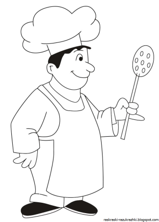 Повар раскраска для детей