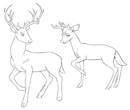 Олень раскраска