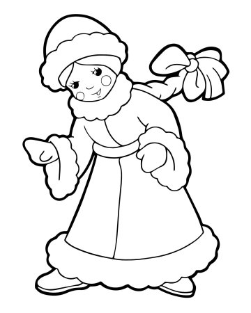 Снегурочка раскраска для детей