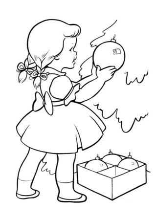 Девочка с шариками раскраска для детей