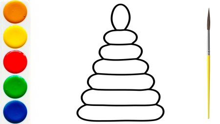 Пирамида раскраска для малышей