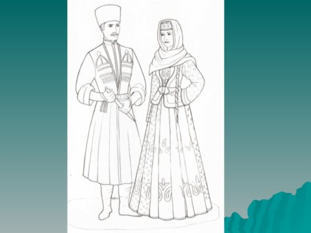 Национальный костюм азербайджанцев раскраска